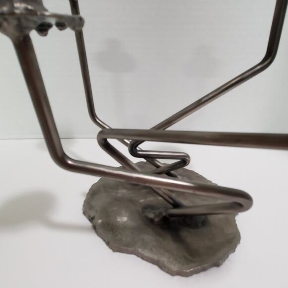 Vintage Signed Val Barbera Brutalist Metal Candelabra 5 Arm Candle Holder - Picture 9 of 16